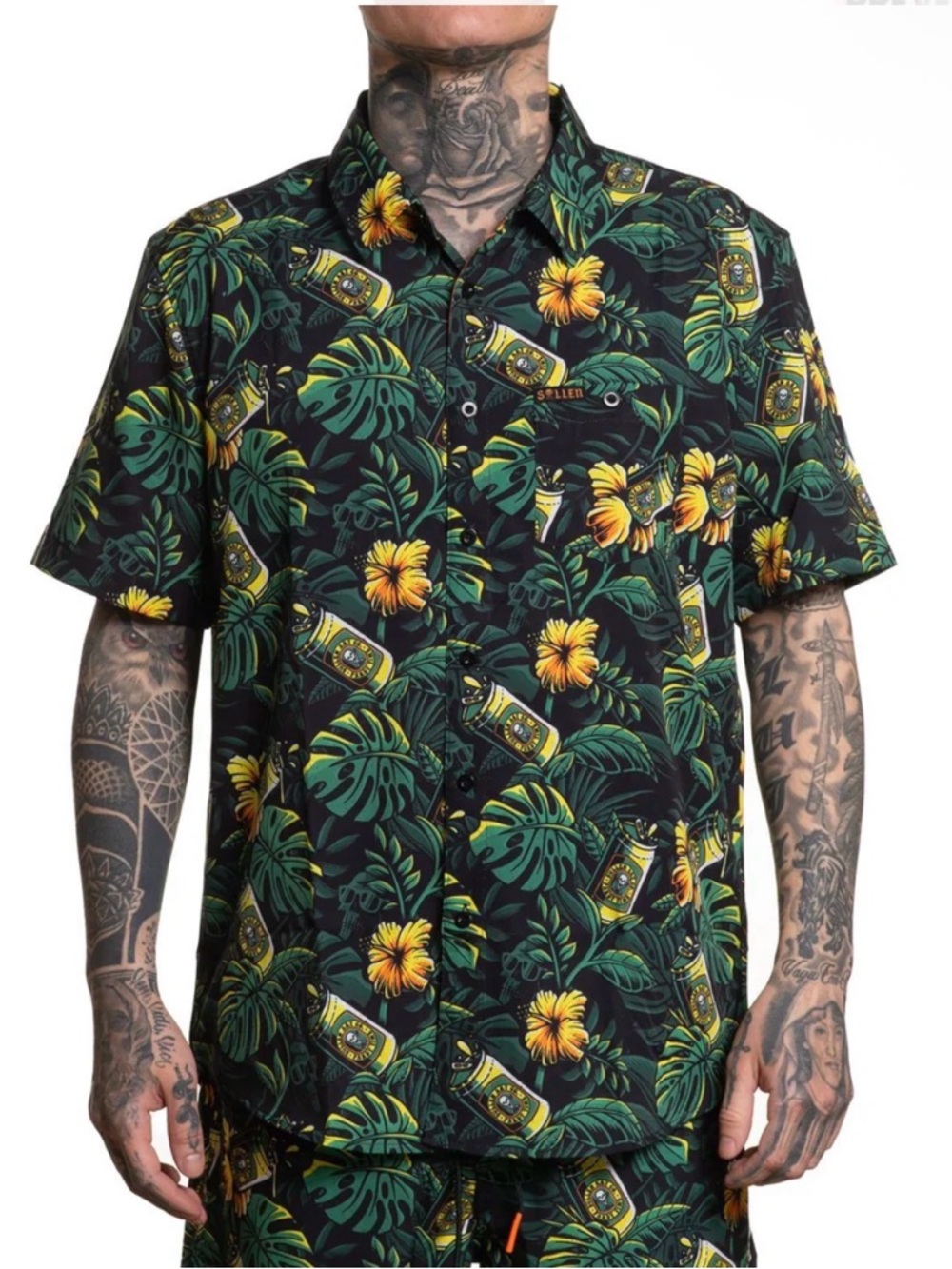 Sullen Beer Garden Woven Shirt Men’s XL